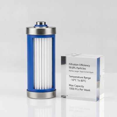 Filtratie-efficiëntie 998 procent Deeltjes groter dan 03 tot 05um Cartridge Filterelement Temperatuurbereik Minus 10°C tot 80°C Maximale capaciteit 1000 stuks per week